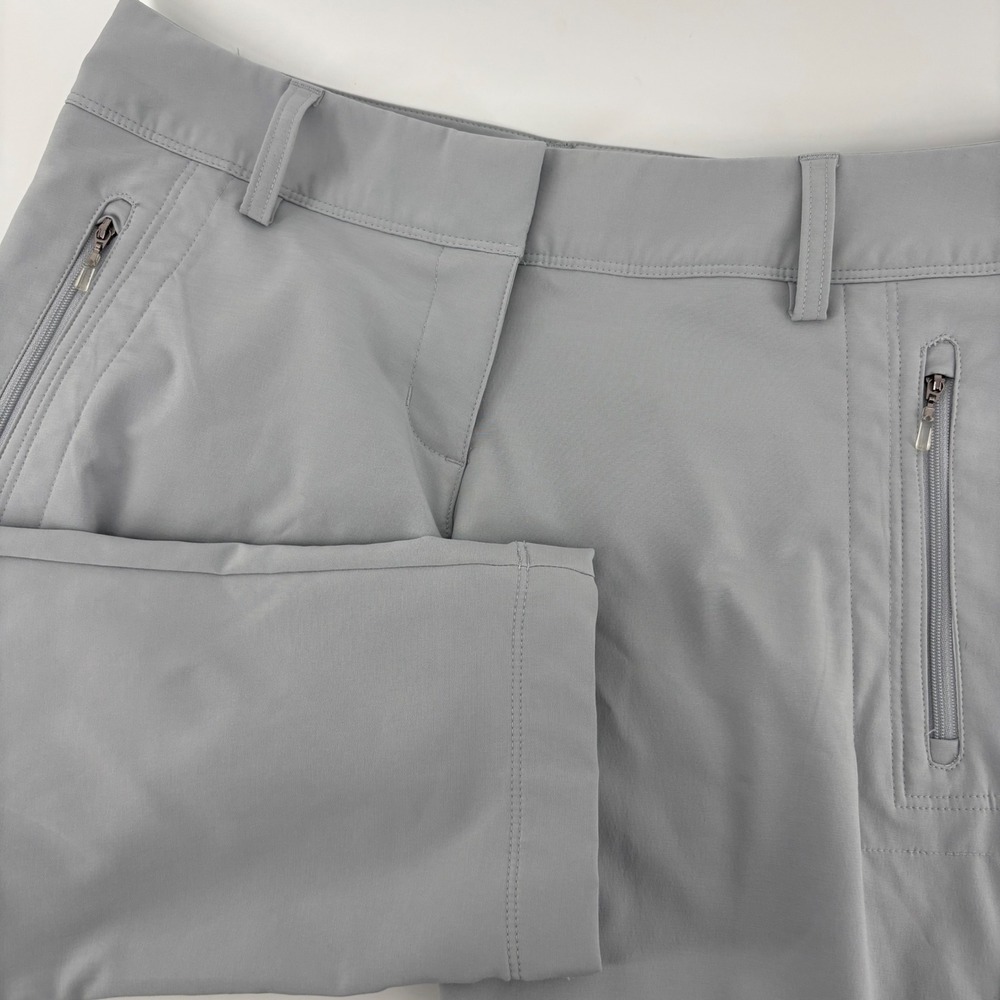 Adidas Golf Pants Womens 4 Grey Excellent Slim Performance Stretch Zip Pockets